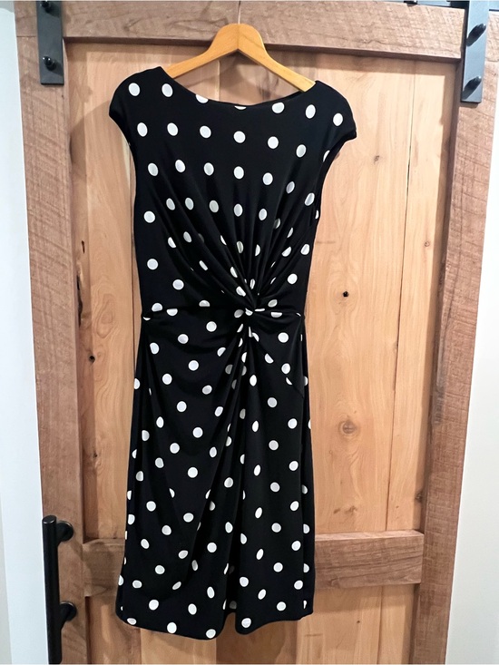 Lauren Ralph Lauren Dresses & Skirts - Lauren Ralph Lauren Black and White Polka Dot Twist-Front Midi Dress
